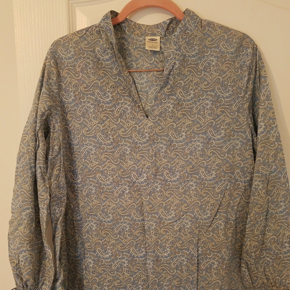 Maternity cotton paisley blouse